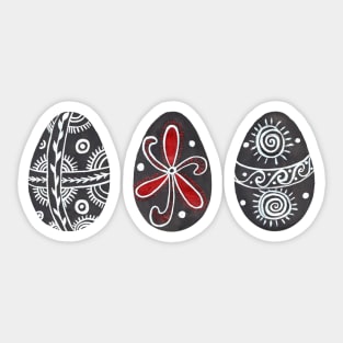 Pysanka Easter Eggs - Set of 3 Handpainted eggs Designs Sticker